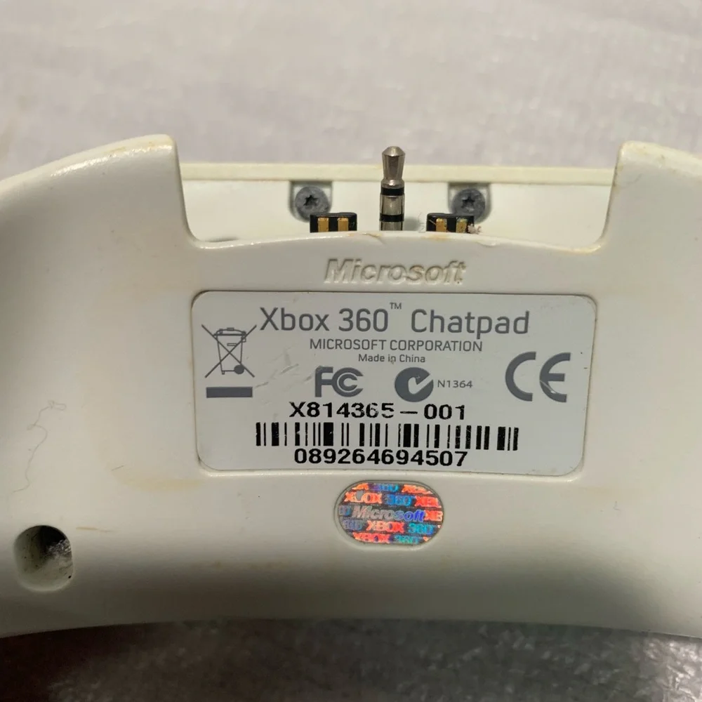 Microsoft XBOX 360 Chatpad Keyboard X814365-001 White OEM Genuine (FVS010062)